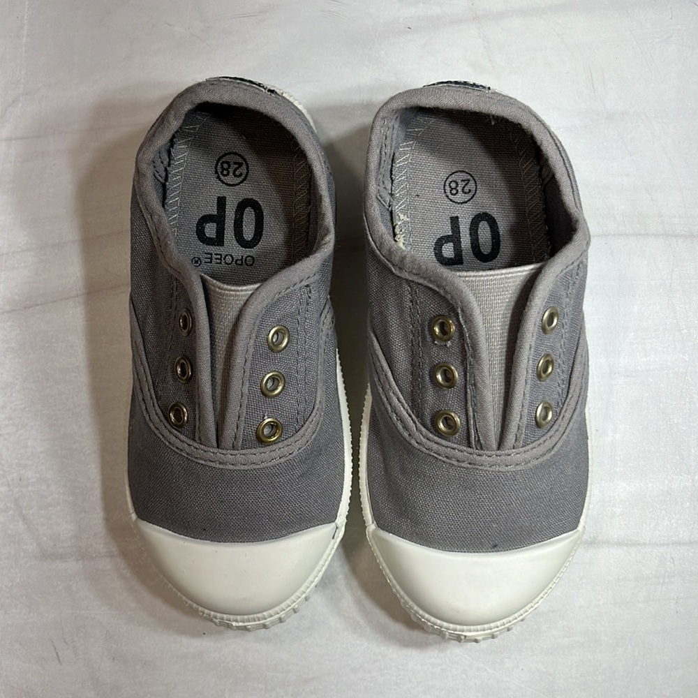 Opoee Toddler Canvas Shoe Gray/White sz 11 - Picture 6 of 9